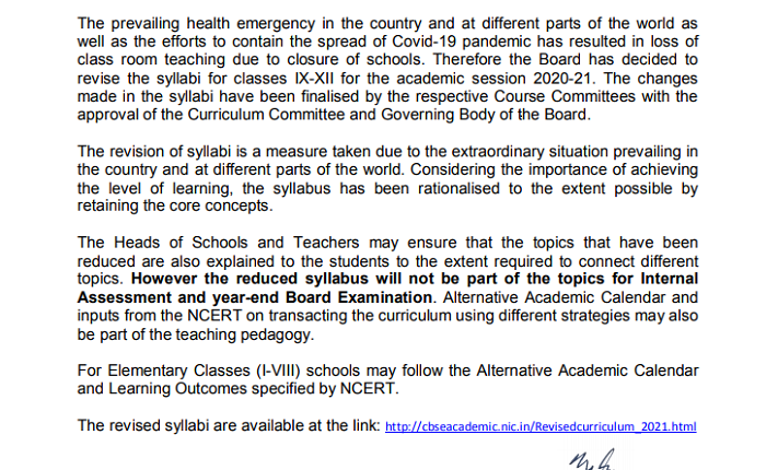 CBSE reduces syllabus